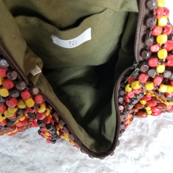 Apt 9 Gorgeous Red + Orange Beaded Large Bag - Picture 2 of 4